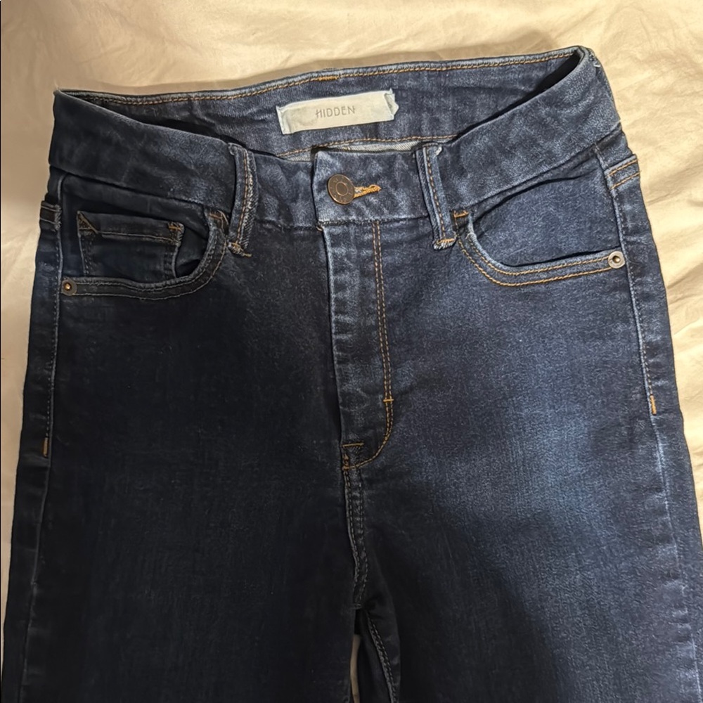 Blue Skinny Jeans with Contrast Stitching